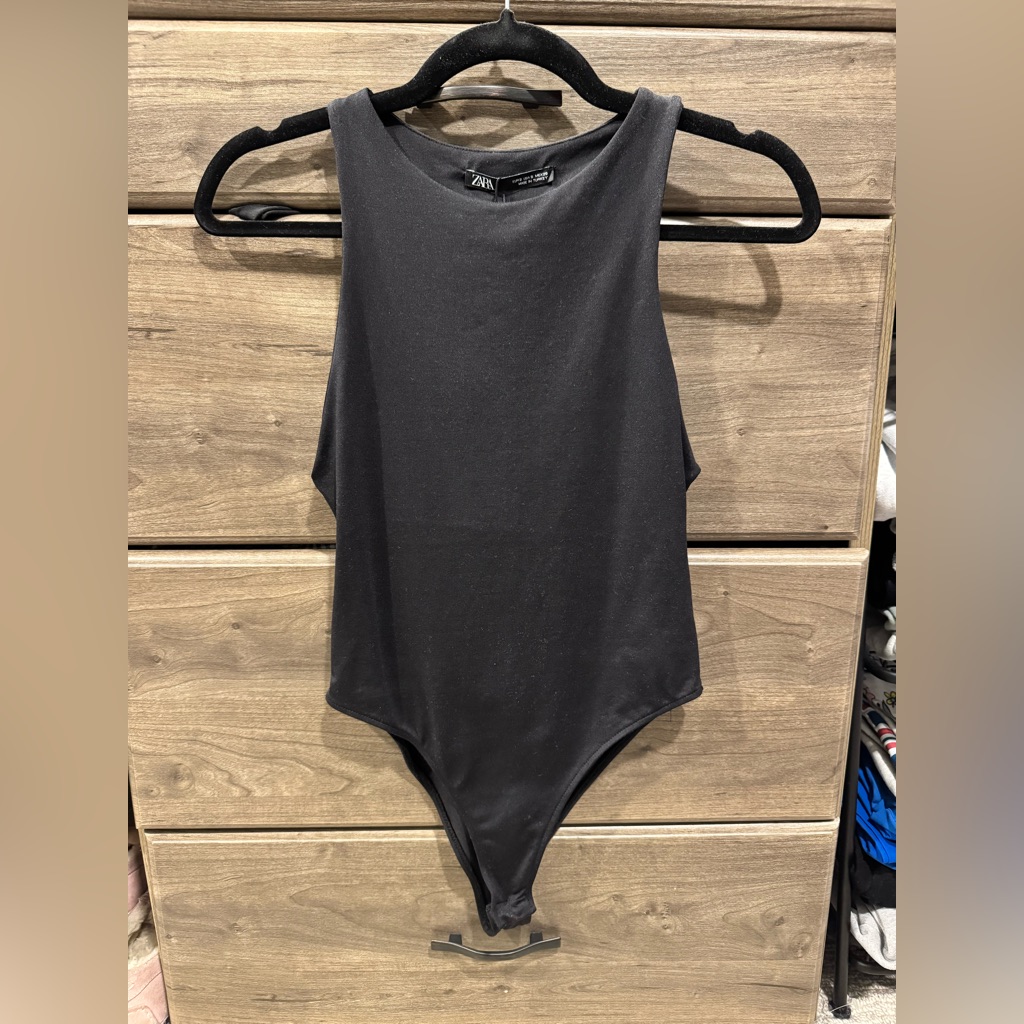 Nwt Zara Black Sleeveless Bodysuit